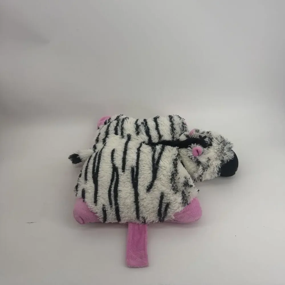 Pillow Pets Zebra Plush 2010 Original Black White Pink Retired